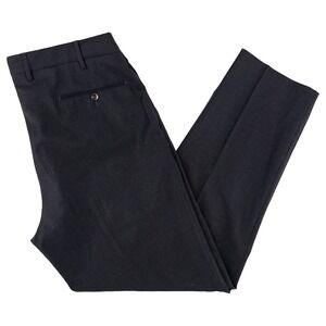 PT01 Torino Mens 52 Dress Pants Charcoal Super 110s Virgin Wool Easy Fit 36x30